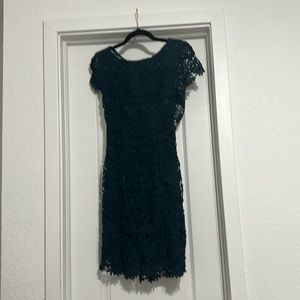 open back green mid thigh dress